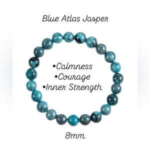 Elevate your style and spirit with this stunning Blue Atlas Jasper bracelet!